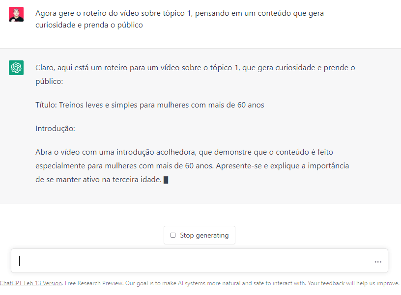chat gpt para criar roteiro